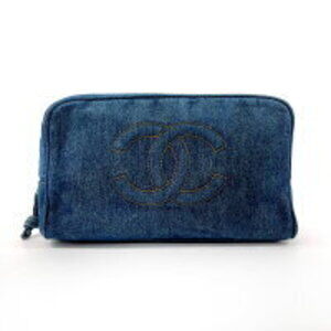 CHANEL Coco Mark Pouch Denim Blue